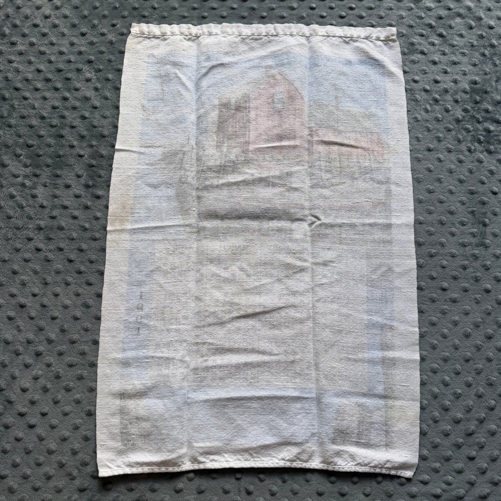 Vintage 1991 Rockport MA Motif No 1 Linen Calendar Tea Towel Red Fishing Shack - Picture 7 of 7
